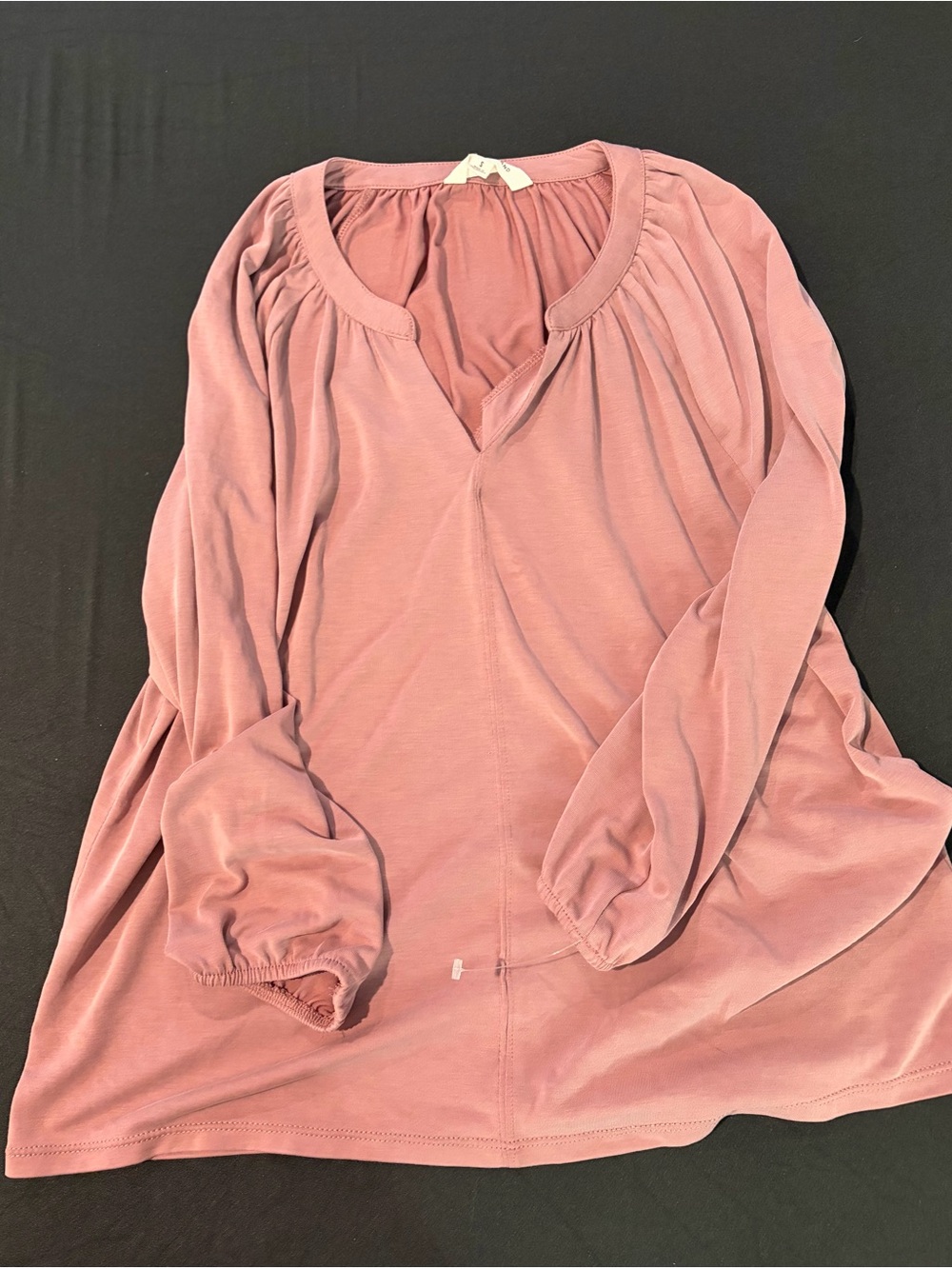 Lucky Brand Blush Pink Long Sleeve Peasant Tunic